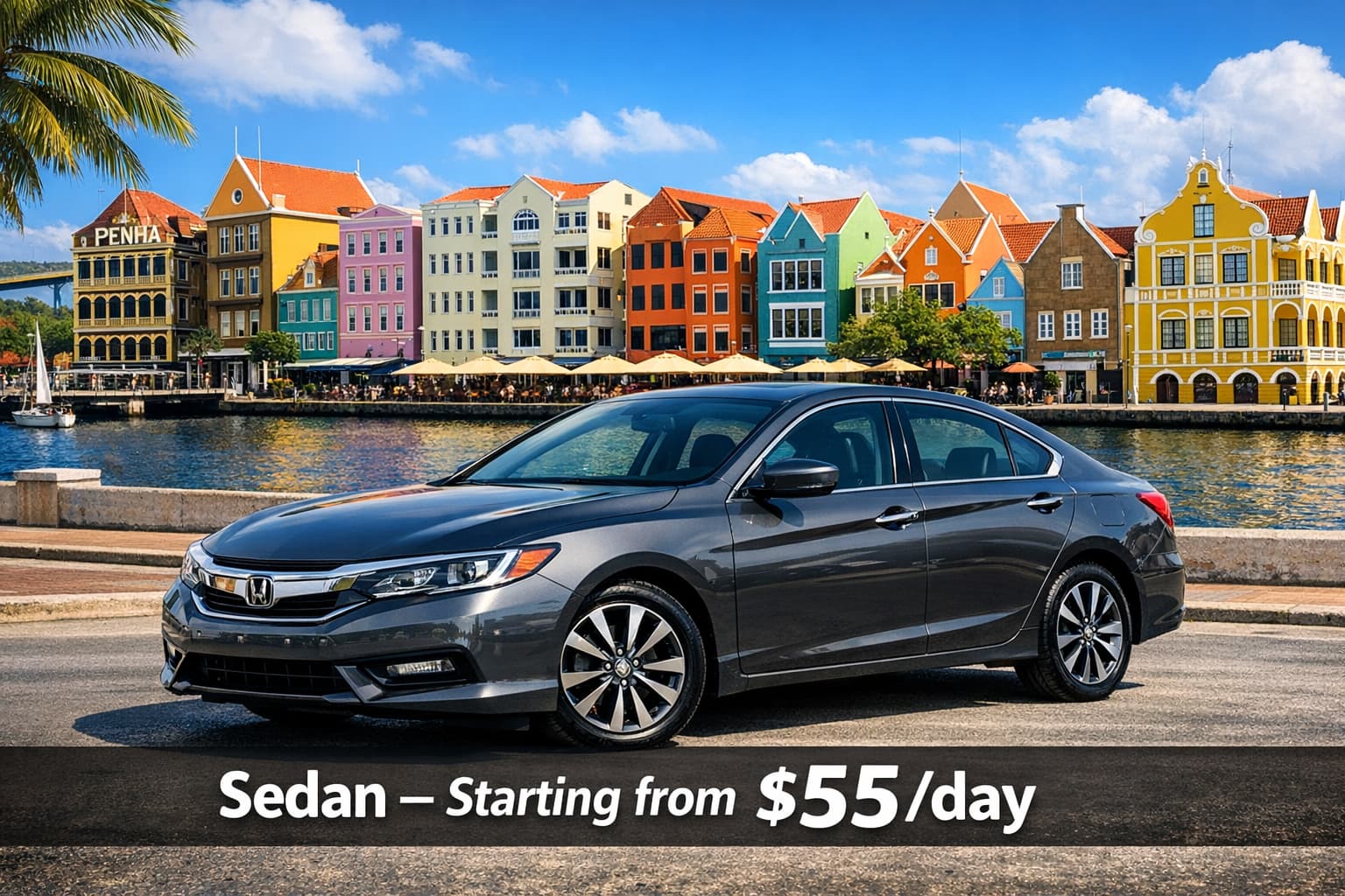 Sedan rental car in Curaçao – Starting from $55/day